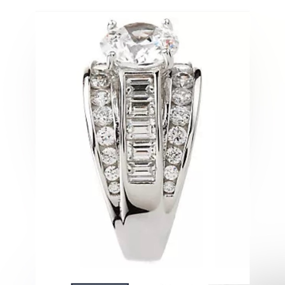 Diamonique 100 - Facet 3.50 cttw Ring, Platinum Clad over Sterling Silver - Picture 14 of 16